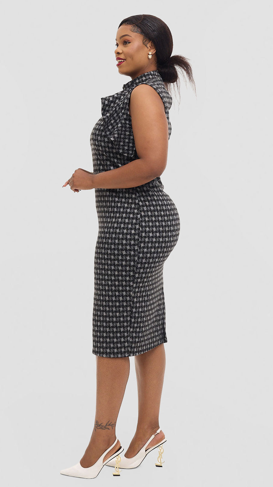 Raven Bodycon Dress - Grey/Black