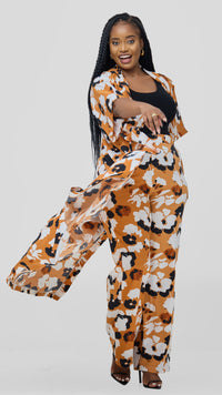 Mirieri Miyare  2pc  set-  Brown/White