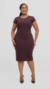 Alejandra Bodycon Dress-Brown