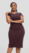 Alejandra Bodycon Dress-Brown
