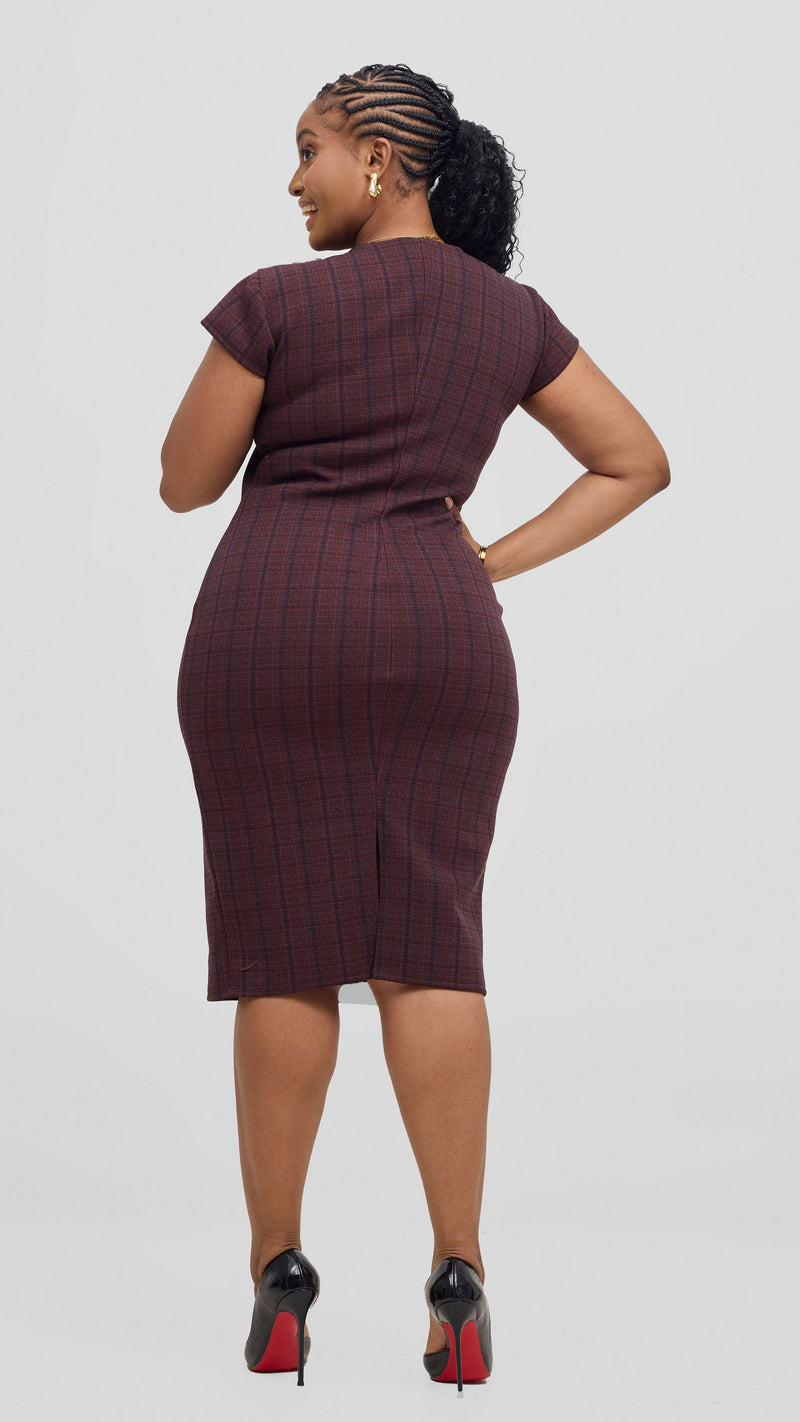 Alejandra Bodycon Dress-Brown