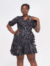 Clementine Wrap Dress - Black Zebra