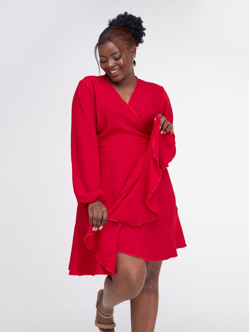 Alynno Wrap Dress - Red