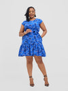 Jane Shirt Dress - Blue flowered