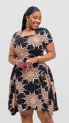 Anaya Shiftdress-Peach/Black