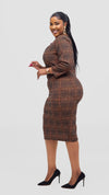 Amayah Bodycon Dress- Brown