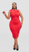 Amelie Bodycon Dress-Red/Mustard/Blue