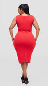 Amelie Bodycon Dress-Red/Mustard/Blue