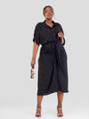 Amber Ruched Dress - Black