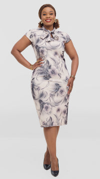 Piper Bodycon Dress - Beige/Grey