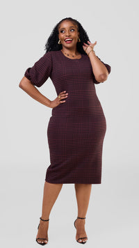 Asiro Bodycon Dress - Purple checked