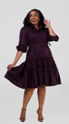 Bangda Shirt  Dress - Dark purple