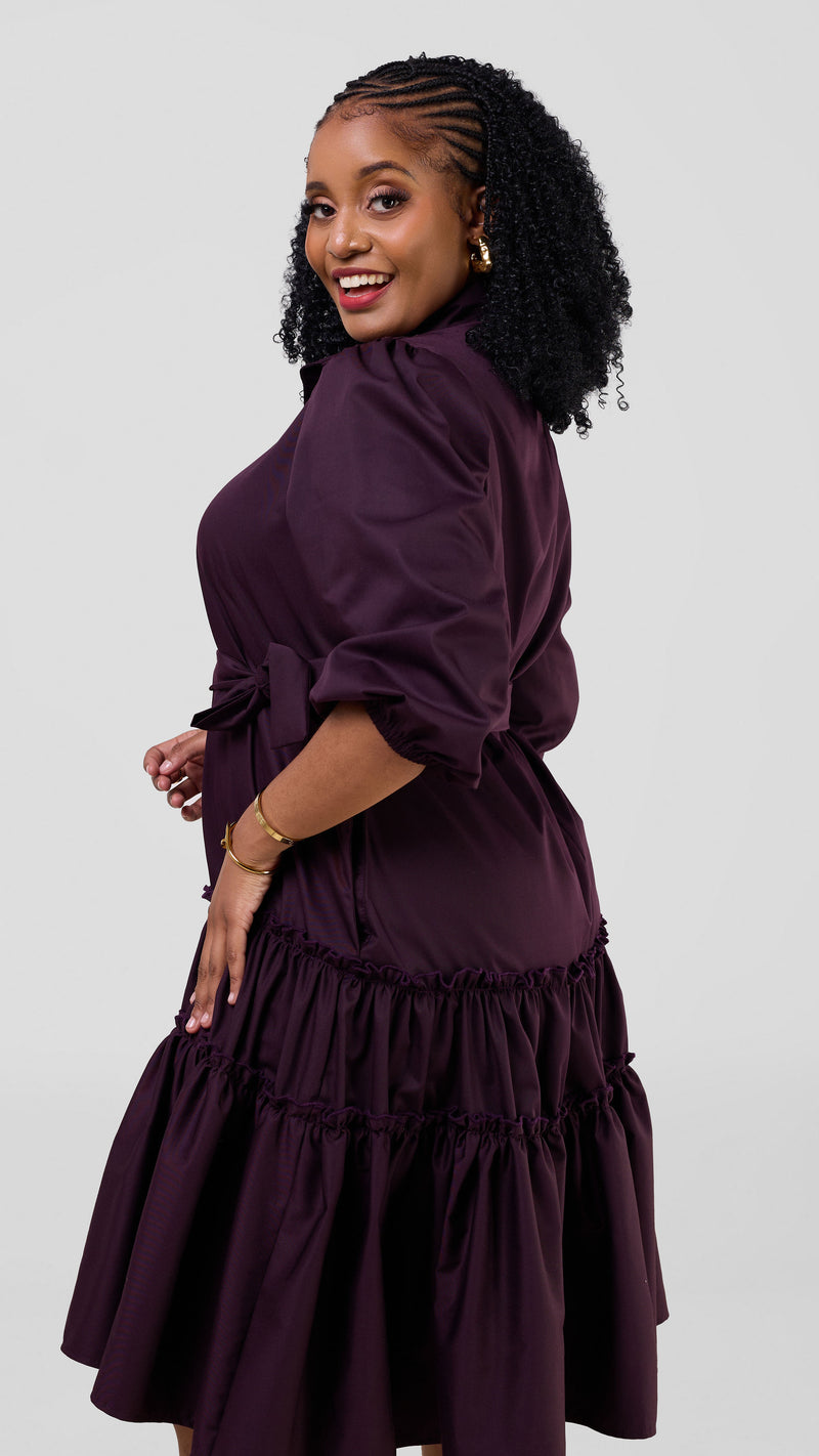 Bangda Shirt  Dress - Dark purple