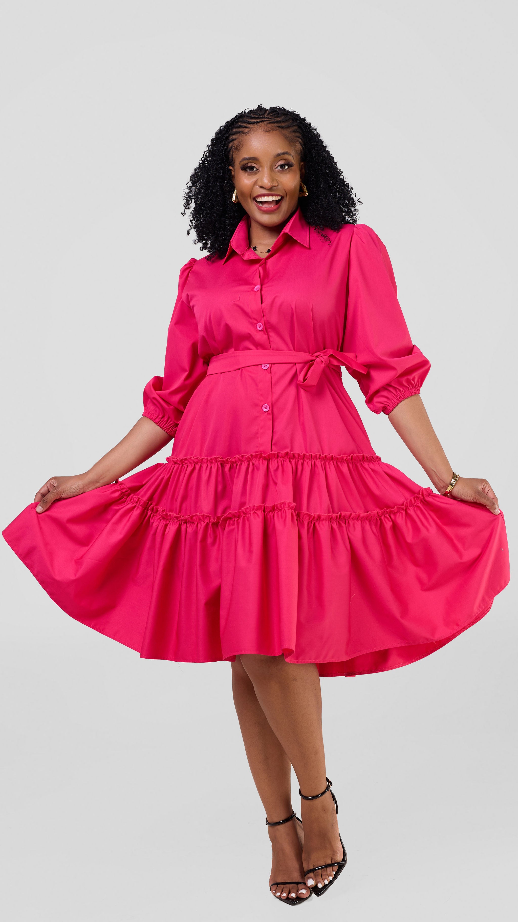 Meilani Shirt  Dress - Pink