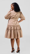 Melina Shirt  Dress - Beige