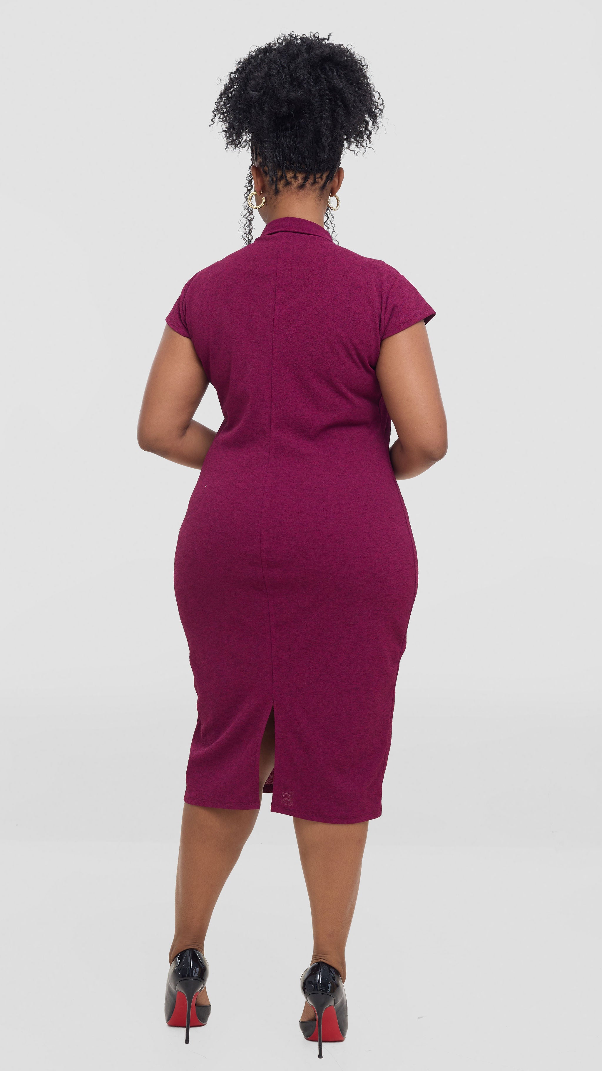 Perla Bodycon Dress - Maroon