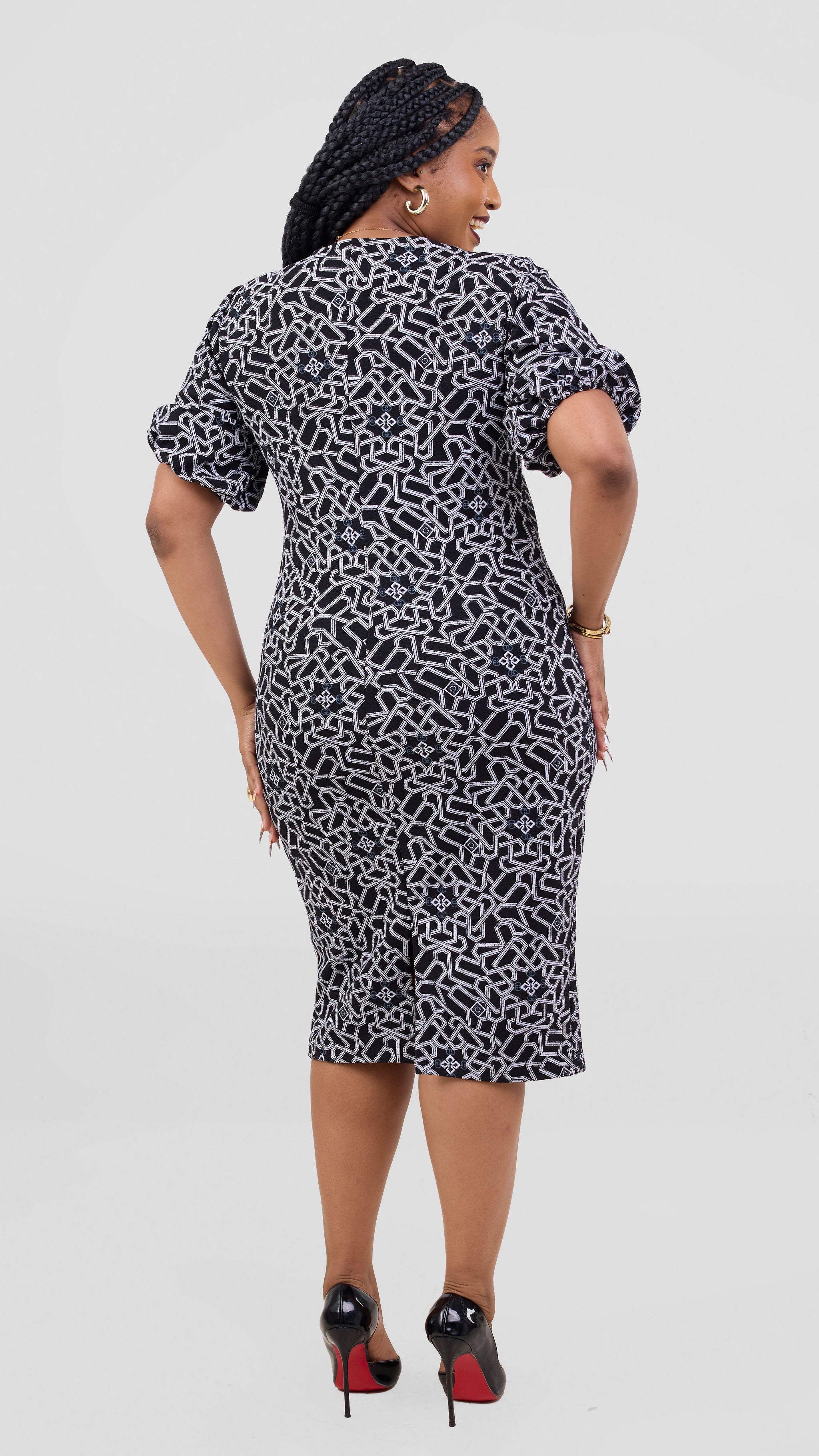 Averie Bodycon Dress - White/Black