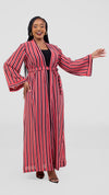 Martha Kimono - Maroon/Red/White