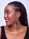 Auma Pyramid Earrings -(Brass) + Polisher