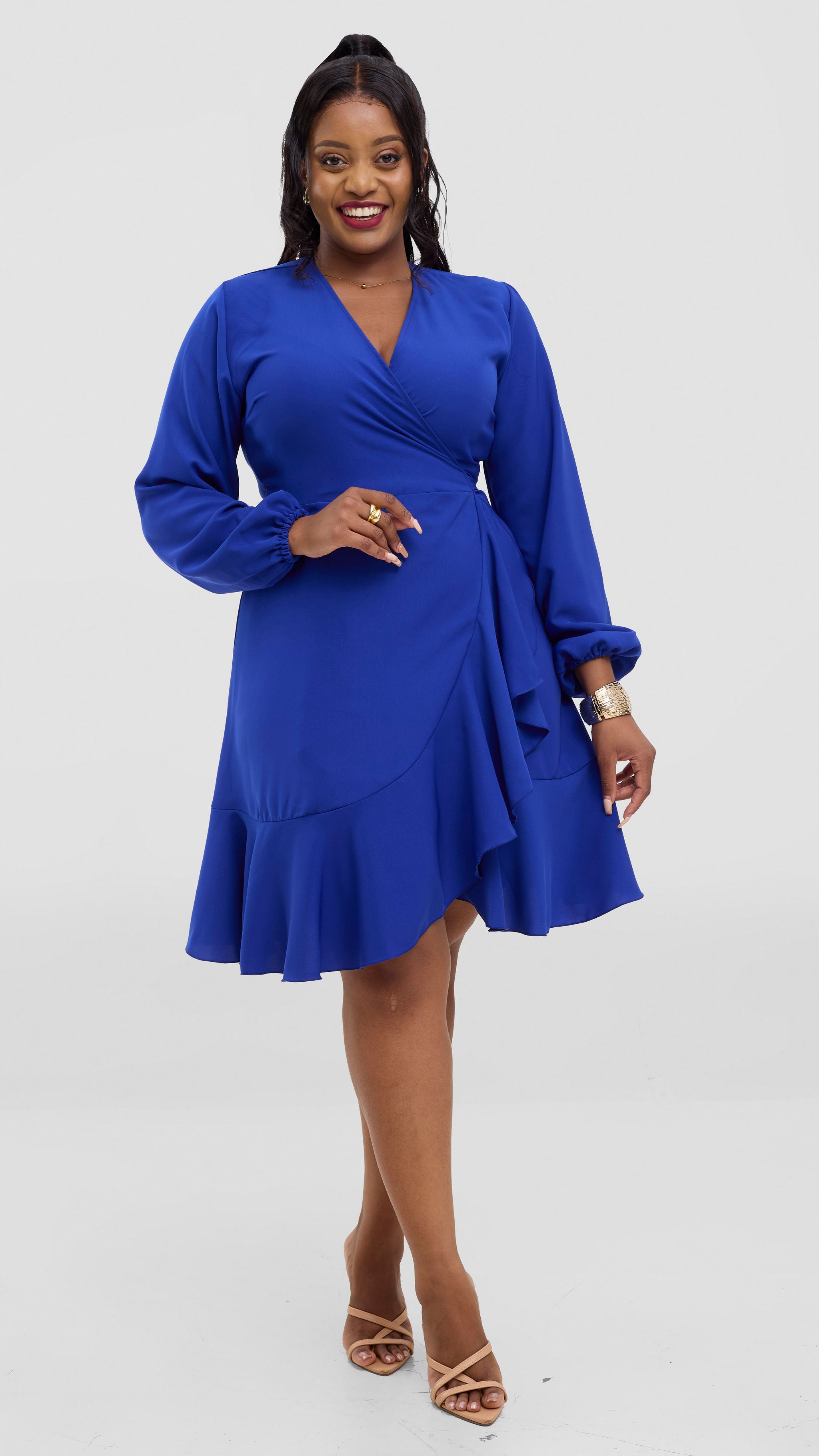 Budali  Wrap Dress - Blue
