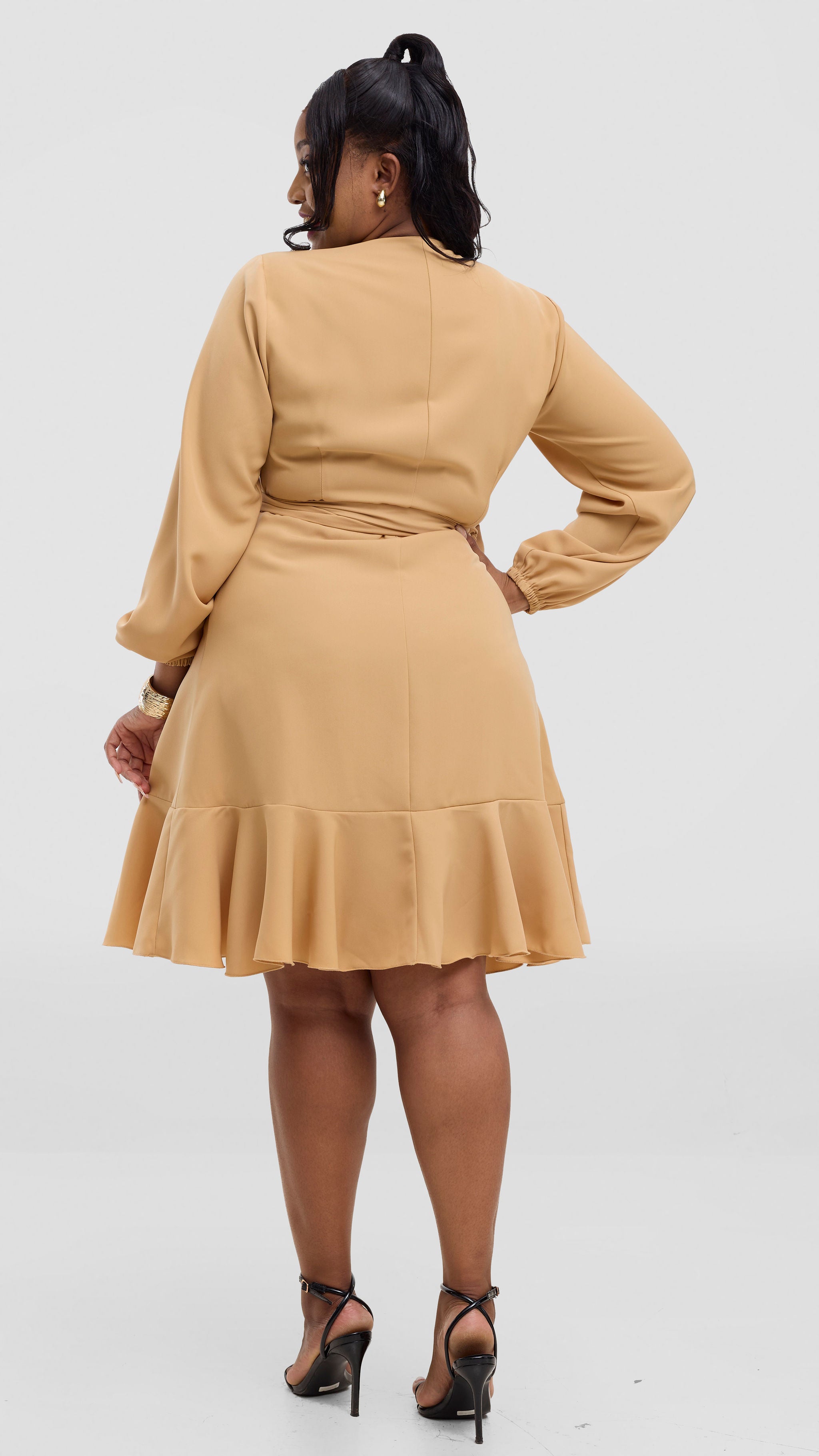 Brynn Wrap Dress - Beige