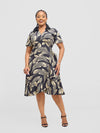 Jayden wrap dress - Black/Cream