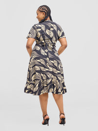 Jayden wrap dress - Black/Cream