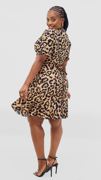 Brooke Wrap Dress - Brown/Black