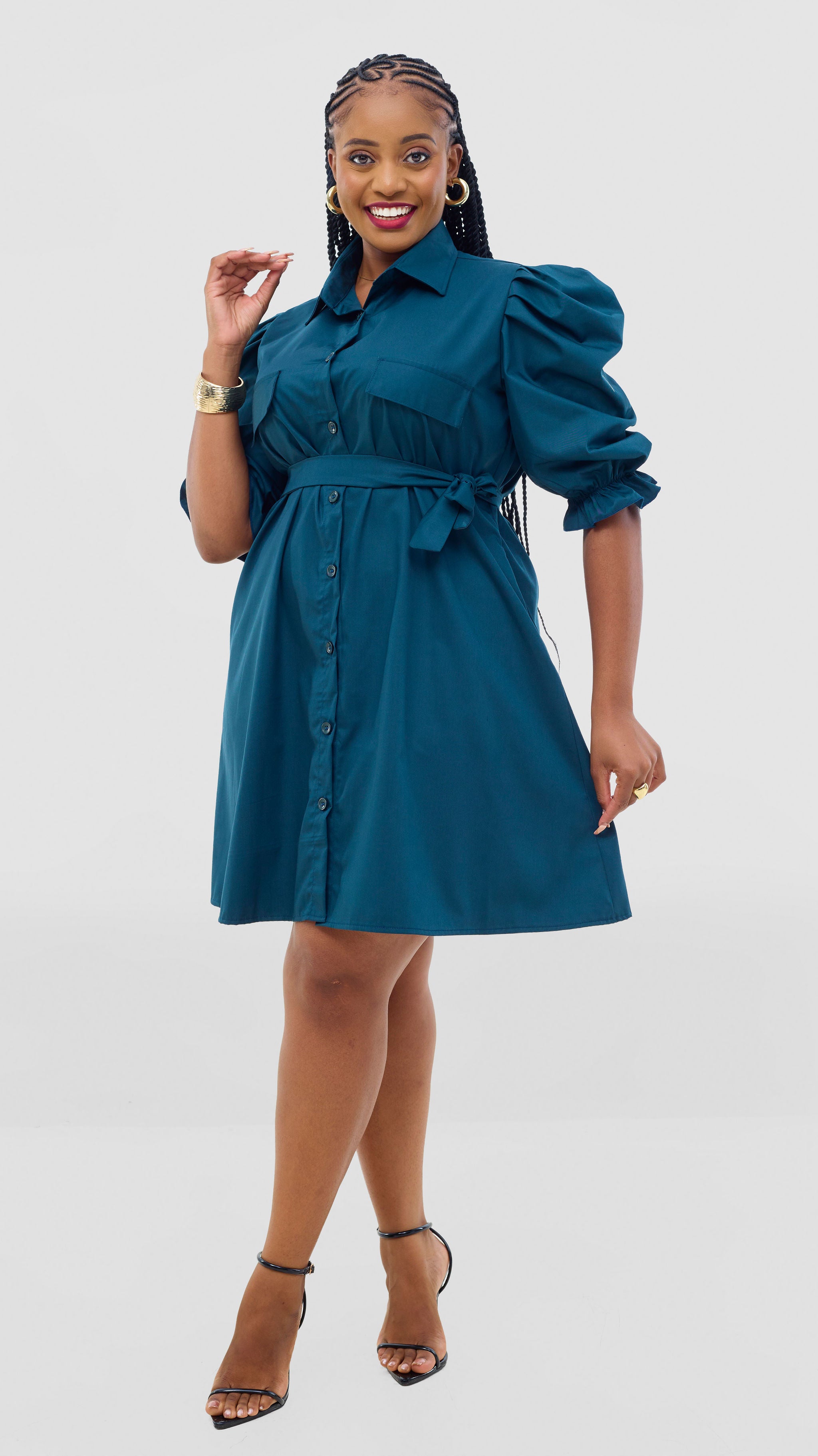 Mikayla Shirt Dress - Blue