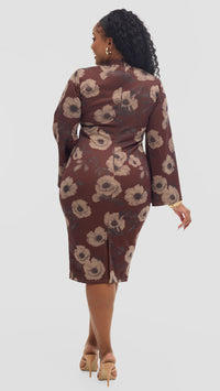 Romona Bodycon Dress - Brown