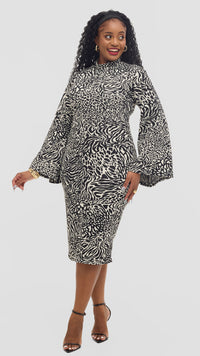 Raquel Bodycon Dress - Cream/Black