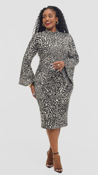 Raquel Bodycon Dress - Cream/Black