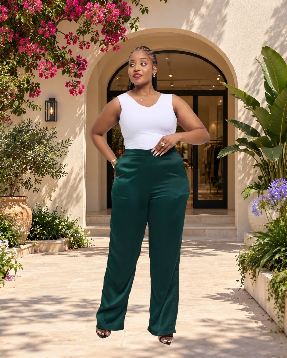 Wunintira Palazzo Pant - Green