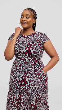 Lacey Shift Dress -Red /White /Black