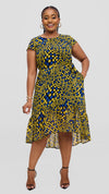 Kynlee Shift Dress - YELLOW / BLUE / BLACK