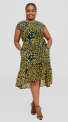 Kynlee Shift Dress - YELLOW / BLUE / BLACK