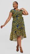 Kynlee Shift Dress - YELLOW / BLUE / BLACK