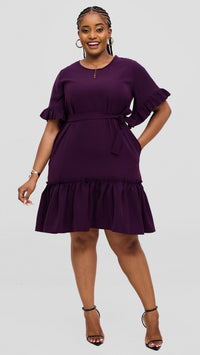 Laurel Shift Dress - Dark Purple