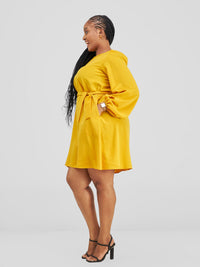 Chiasoka Shift Dress-Yellow