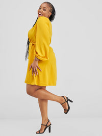 Chiasoka Shift Dress-Yellow