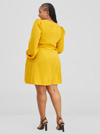 Chiasoka Shift Dress-Yellow