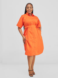 Elliot Shirtdress-Orange