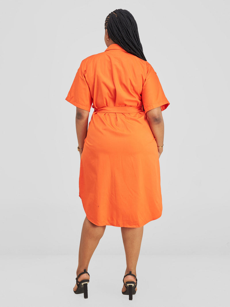 Elliot Shirtdress-Orange