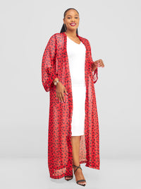 Emelia Kimono - Red / Black