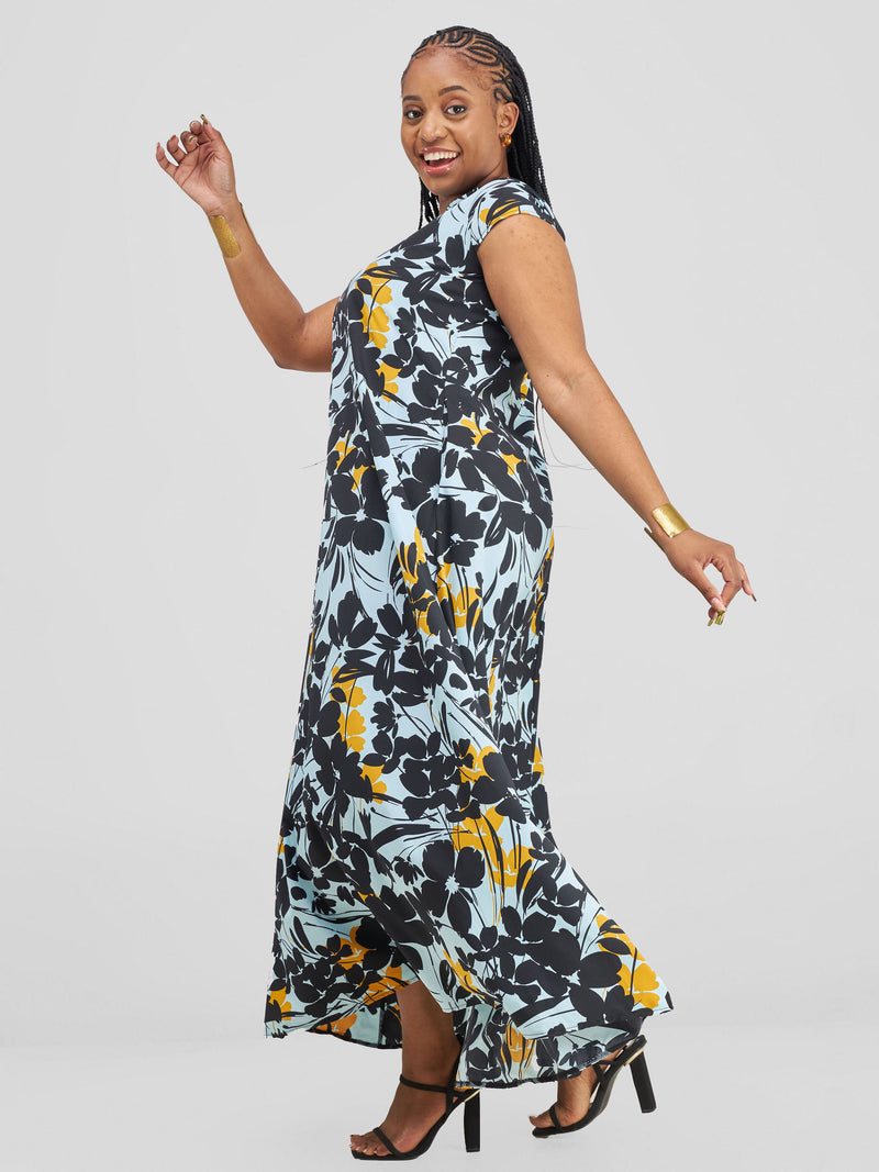 Elle Maxidress-Blue/Yellow