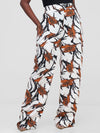 Ahunna Palazzo Pants-White/Black/Orange