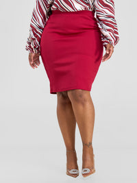 Della Midi Skirt-Maroon