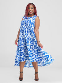 Angweng Maxidress-Blue/White