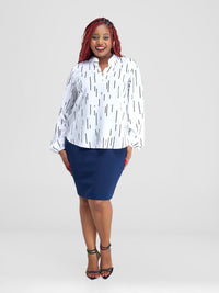 Deborah Blouse-White/Black