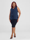 Dayana Blouse-Navy Blue